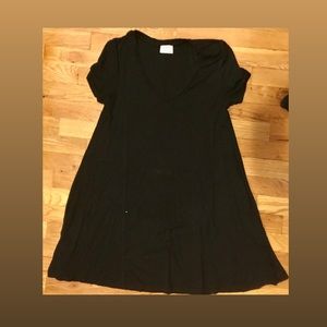 Zara V-Neck Swing Jersey Mini T-Shirt Dress
